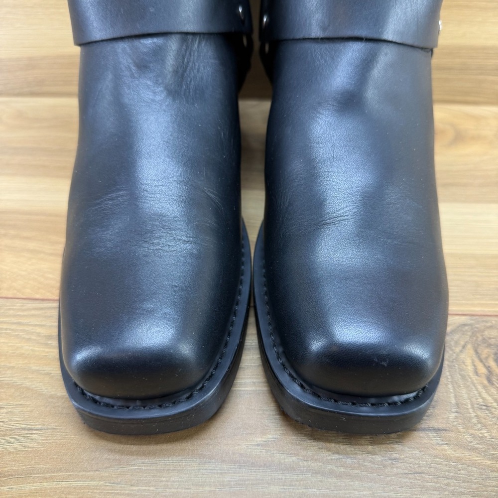 Durango Harness Biker boots Womens 8.5 M Black Leather Moto Riding Square Toe - Picture 4 of 11